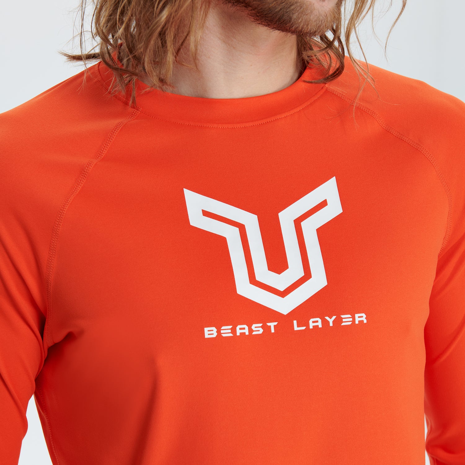 Beast Surf 衬衫 UPF50+ 男士防晒衣 - 橙色