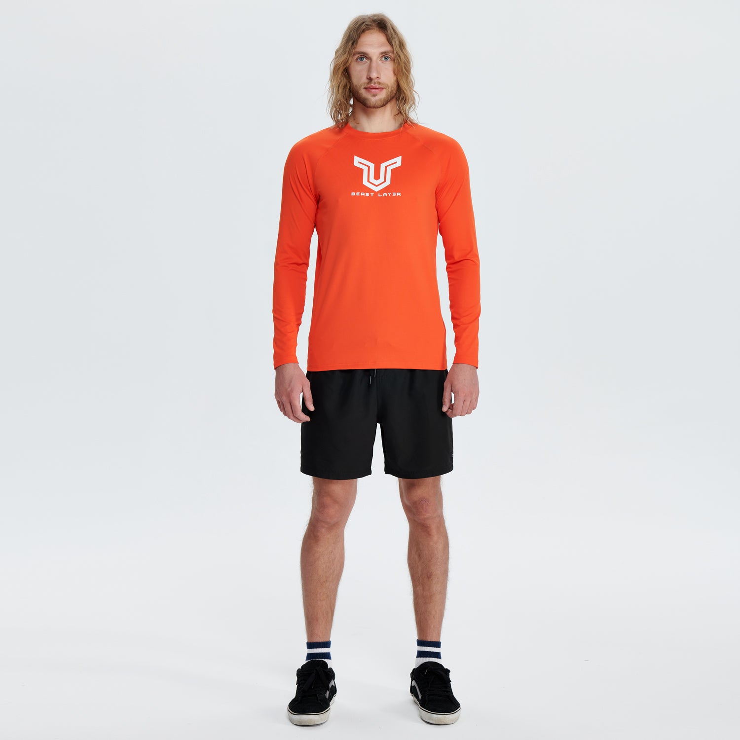 Beast Surf 衬衫 UPF50+ 男士防晒衣 - 橙色
